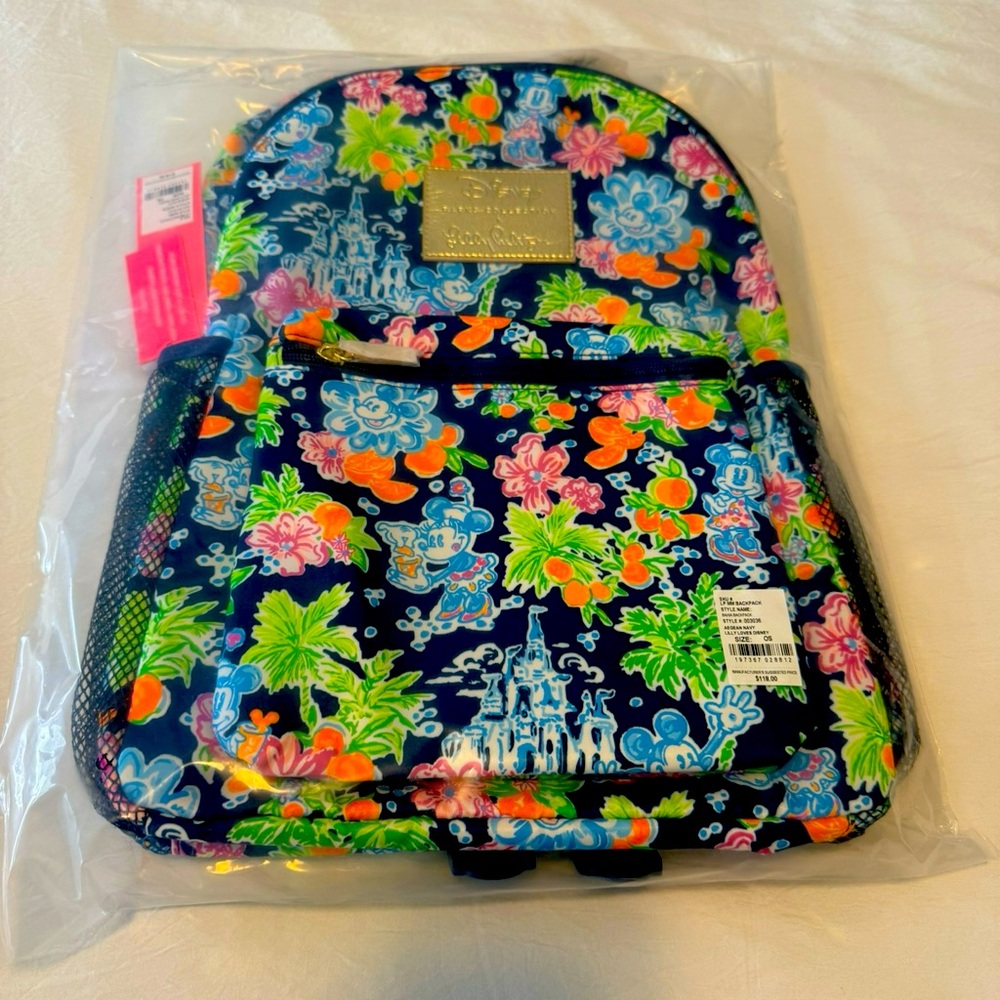 Lilly Pulitzer x Disney NWT Aegean navy backpack
